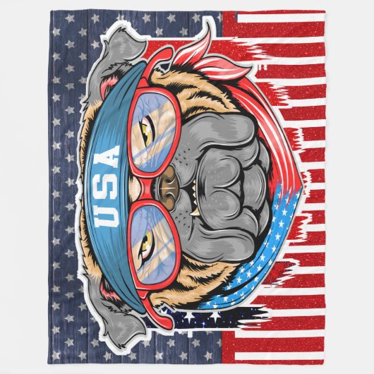 USA Bulldog Fleecedecke (Vorderseite)