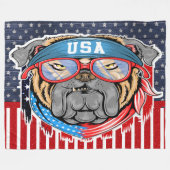 USA Bulldog Fleecedecke (Vorderseite (Horizontal))
