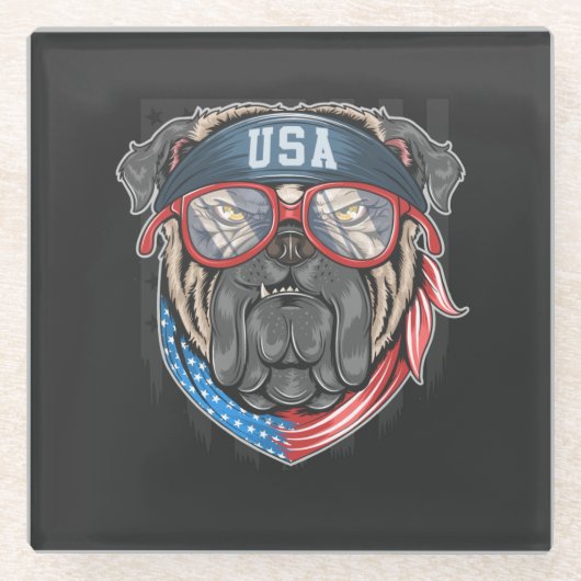 USA Bulldog Glasuntersetzer (Vorderseite)