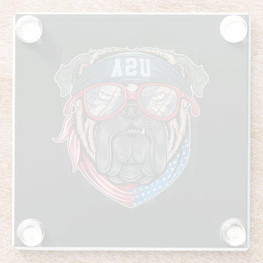 USA Bulldog Glasuntersetzer (Rückseite)