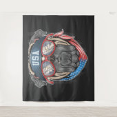 USA Bulldog Wandteppich (Vorderseite)