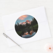 USA, Bundesstaat Washington. Mt. Rainier gespiegel Runder Aufkleber (Umschlag)