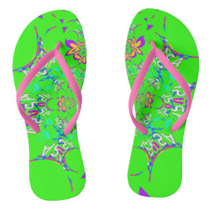 USA bunt hell blumengeschmückt Sommermuster Design Badesandalen