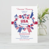 USA-Bürger-Verstaatlichungs-Party Einladung (Stehend Vorderseite)