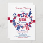 USA-Bürger-Verstaatlichungs-Party Einladung (Vorne/Hinten)