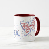 USA Butterfly USA Tasse (VorderseiteRechts)
