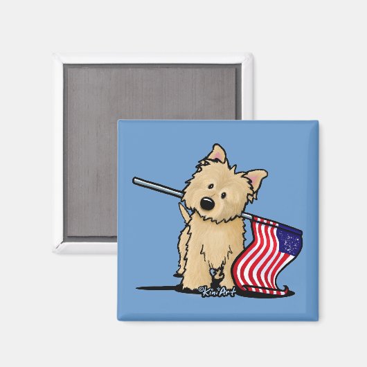 USA Cairn Terrier Magnet (Vorderseite/Rückseite)