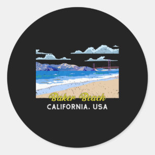 USA California Baker Beach Runder Aufkleber