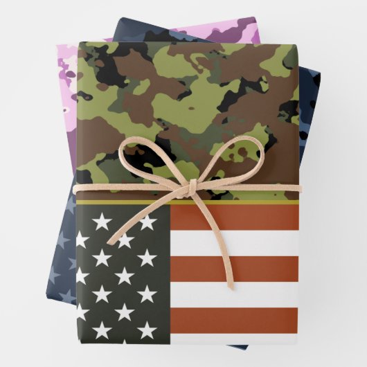 USA-Camouflage Geschenkpapier Set (Beispiel)