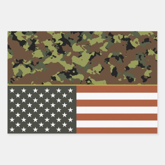 USA-Camouflage Geschenkpapier Set (Vorderseite)