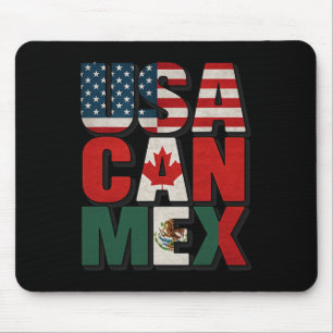 Usa Can Mex Flagge Fußball Nordamerika Footbyll Fa Mousepad