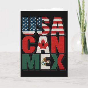 Usa Can Mex Flagge Fußball Nordamerika Fußbal Fan Karte