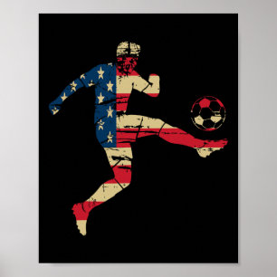 Usa Can Mex Flagge Fußball Nordamerika Fußball Fan Poster