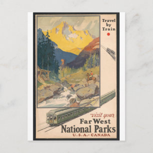 USA Canada National Park Vintage Travel Postcard Postkarte
