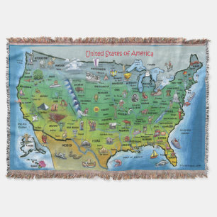USA Cartoon Karte Decke