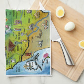 USA-Cartoon-Karte Geschirrtuch (Viertel Falte)