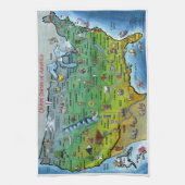 USA-Cartoon-Karte Geschirrtuch (Vertikal)