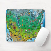 USA-Cartoon-Karte Mousepad (Mit Mouse)
