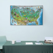 USA-Cartoon-Karten-Fahne Banner (Messeveranstaltung)