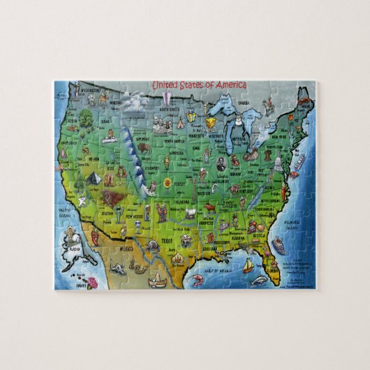 USA-Cartoon-Karten-Puzzlespiel Puzzle (Horizontal)