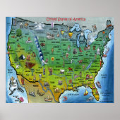 USA Cartoon Large Map Poster (Vorne)