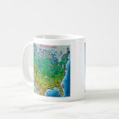USA Cartoon Map Kaffeetasse (Vorderseite Links)