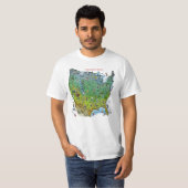 USA Cartoon Map T-Shirt (Vorne ganz)