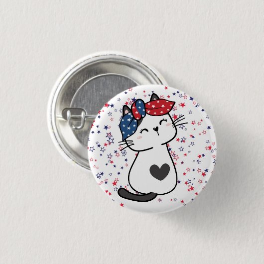 USA Cat Button - Kinderlose Cat Ladys (Vorne & Hinten)