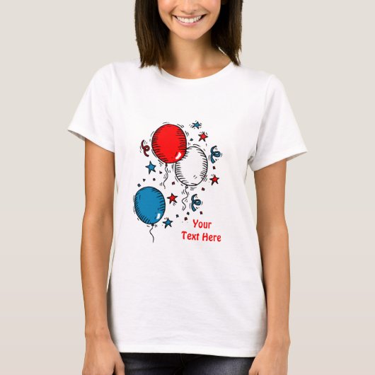 USA Celebrate Red White Blue Balloons T-Shirt (Vorderseite)