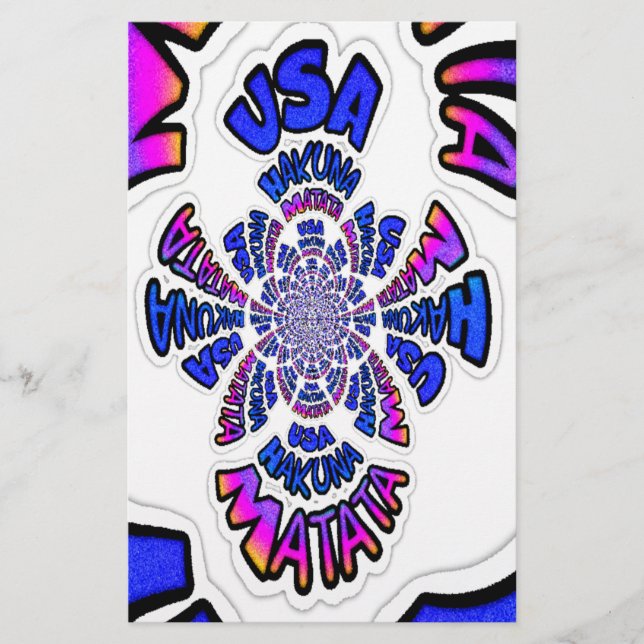 USA Celebration: Lieblicher Spaß Text Dynamic Art (Vorderseite)