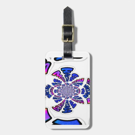 USA Celebration: Lieblicher Spaß Text Dynamic Art Gepäckanhänger (Vorderseite vertikal)