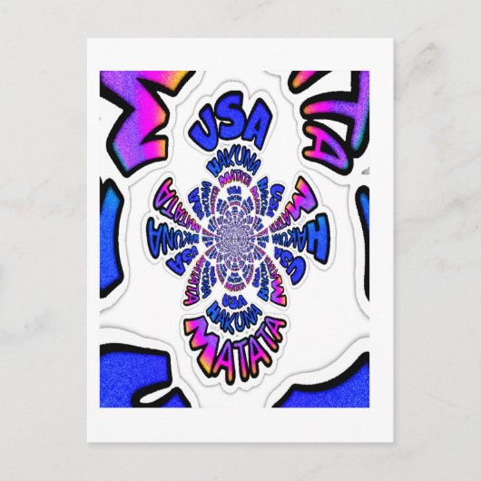 USA Celebration: Lieblicher Spaß Text Dynamic Art Postkarte (Vorderseite)