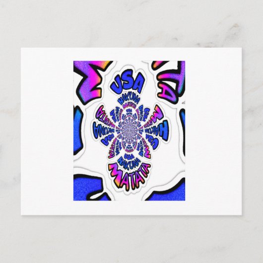 USA Celebration: Lieblicher Spaß Text Dynamic Art Postkarte (Vorderseite)