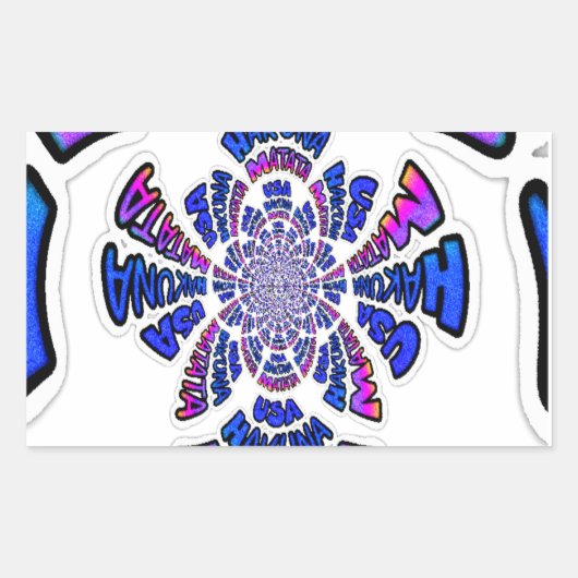 USA Celebration: Lieblicher Spaß Text Dynamic Art Rechteckiger Aufkleber (Vorderseite)