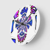 USA Celebration: Lieblicher Spaß Text Dynamic Art Runde Wanduhr (Winkel)