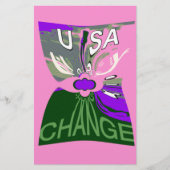USA Change Art Print Briefpapier (Vorderseite)