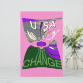 USA Change Art Print Briefpapier (Stehend Vorderseite)