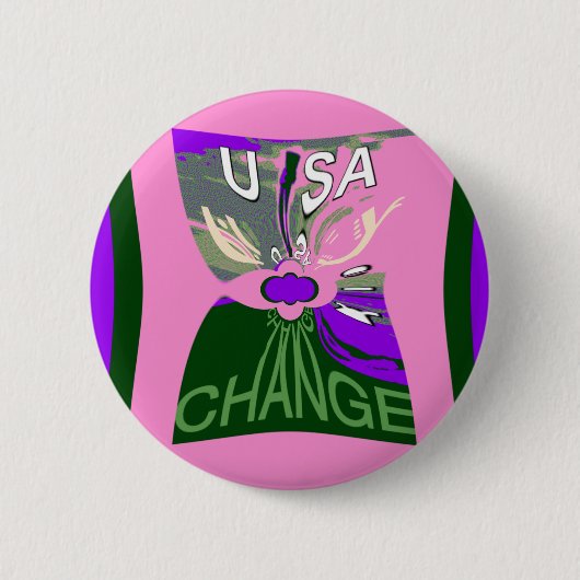 USA Change Art Print Button (Vorderseite)