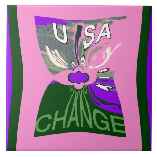 USA Change Art Print Fliese (Vorderseite)