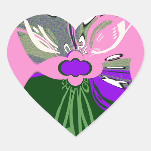 USA Change Art Print Herz-Aufkleber (Vorderseite)