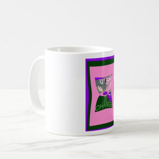 USA Change Art Print Kaffeetasse (Vorderseite Links)