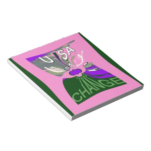 USA Change Art Print Notizblock (angewinkelt)
