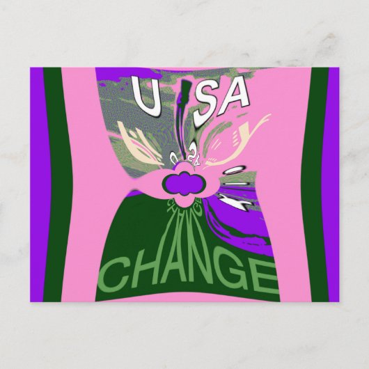 USA Change Art Print Postkarte (Vorderseite)