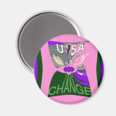 USA Change Kunstprint Magnet (Vorderseite/Rückseite)