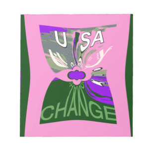 USA Change Kunstprint Notizblock
