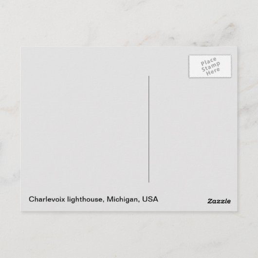 USA, Charlevoix Leuchtturm, Michigan Postkarte (Rückseite)