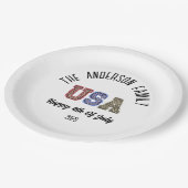 USA Cheetah Print Personalisiert Wiedersehen Name Pappteller (Schrägansicht)