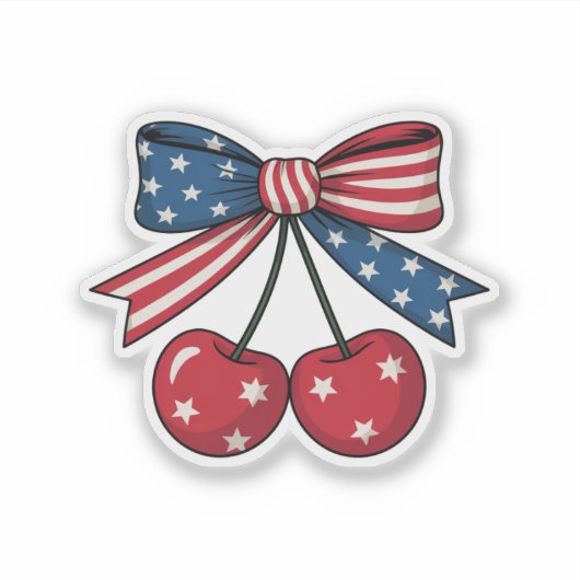 USA Cherry Coquette Bow 4. Juli Sticker (Vorderseite)