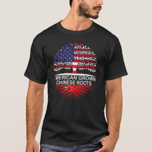 USA & China Fahnen American Grown Chinese Roots T-Shirt