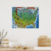 USA Chrsitmas Map Poster (Küche)